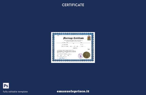 certificato di matrimonio canadese in stile verificato modello Word e PDF